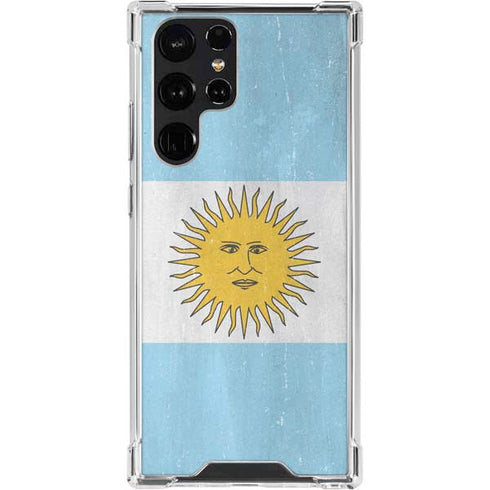 Argentina Flag Distressed Galaxy S23 Ultra Clear Case